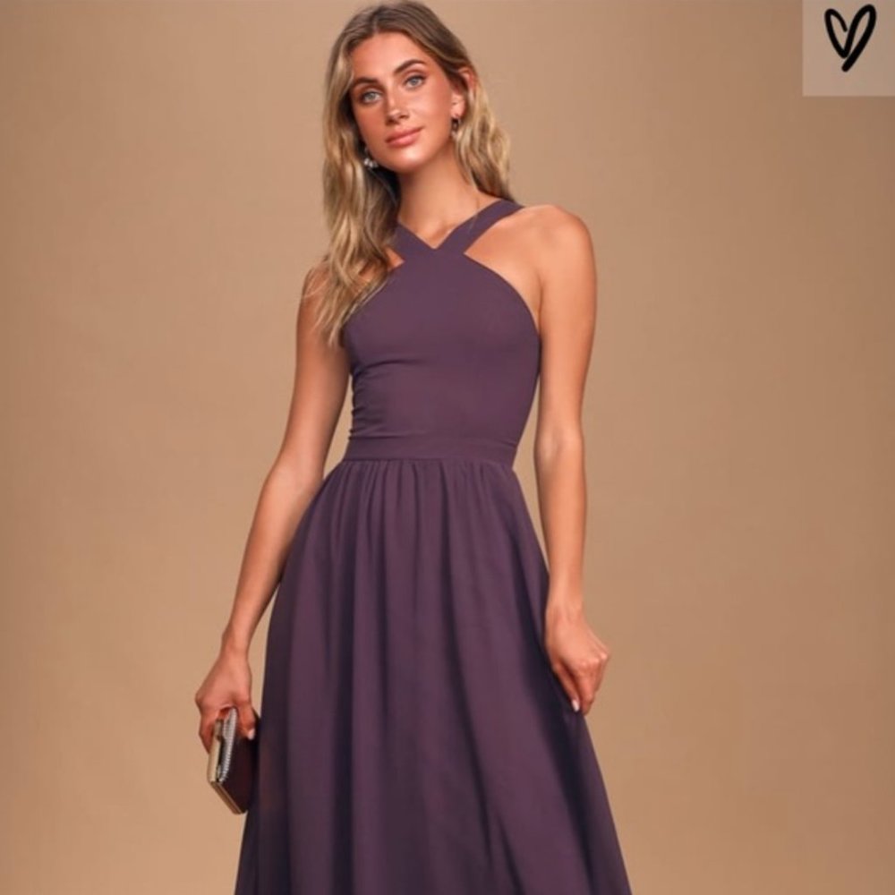 Lulu's Air of Romance Dusty Purple Maxi Dress